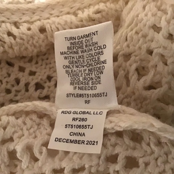 Crocheted full length vest Freshman 1996. NWT Xsmall - Picture 8 of 9